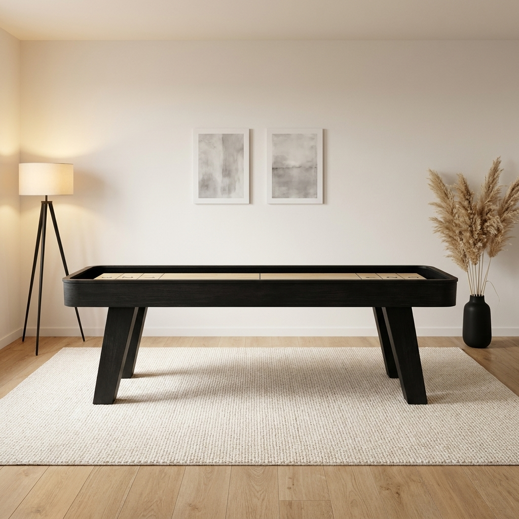 Modern Black Shuffleboard Table 9 Ft – Blackwell Forge™