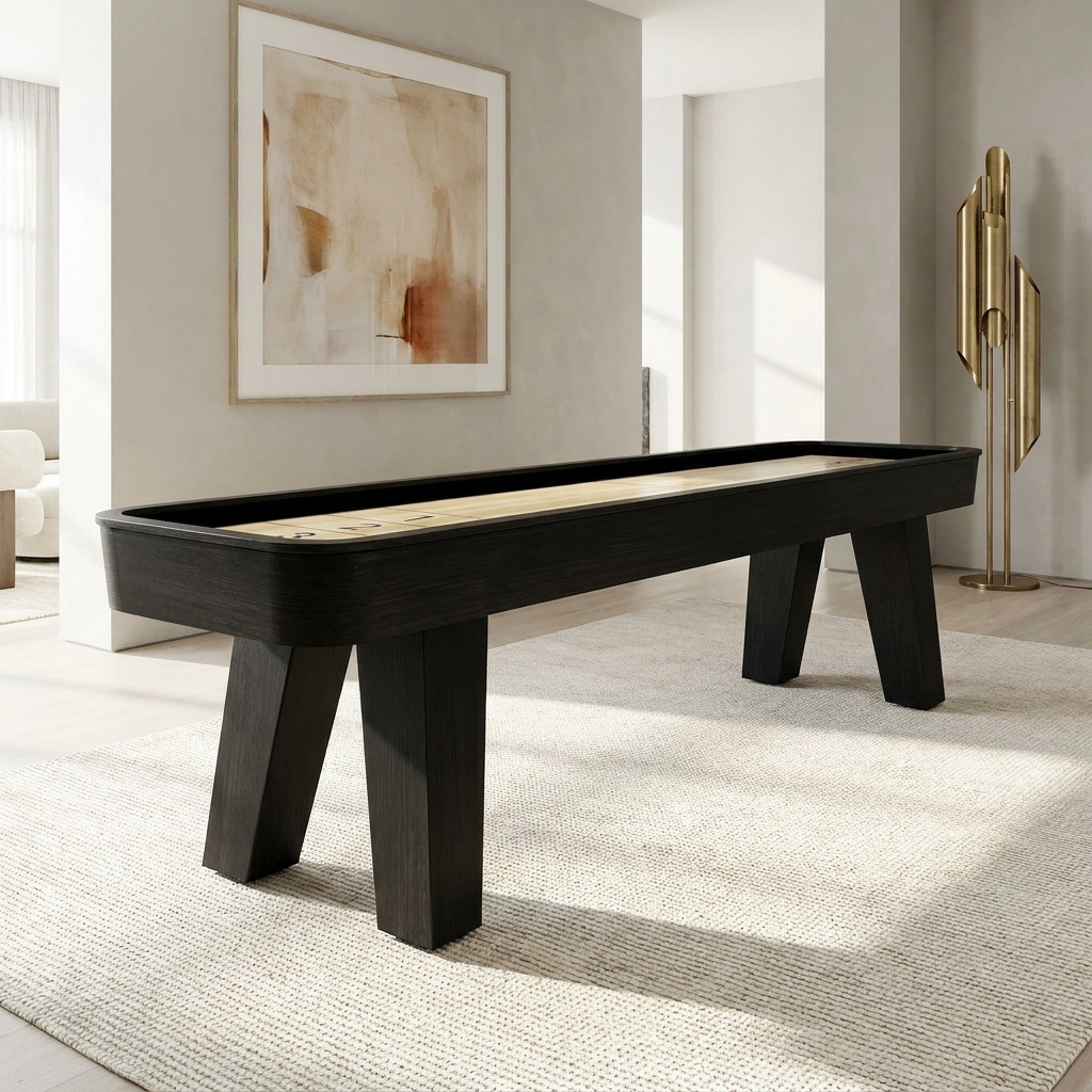 Modern Black Shuffleboard Table 9 Ft – Blackwell Forge™