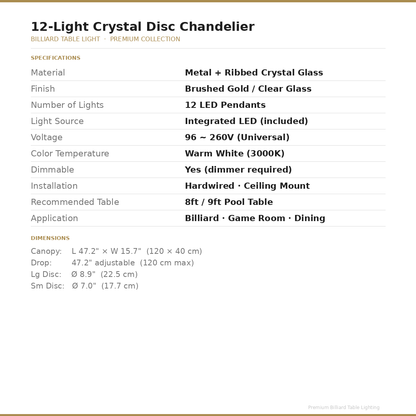 Pool Table Light – Blackwell Halo™