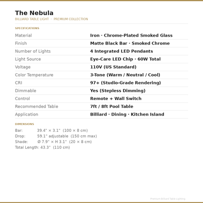 Pool Table Light – Blackwell Nebula™